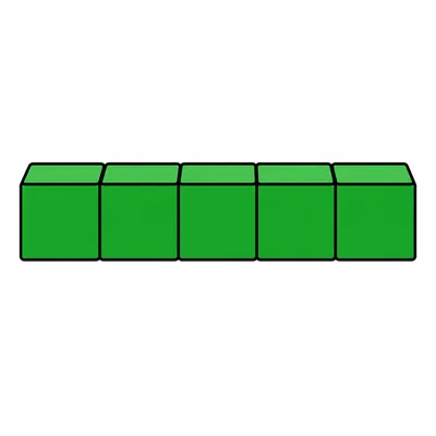 A row of 5 cubes.