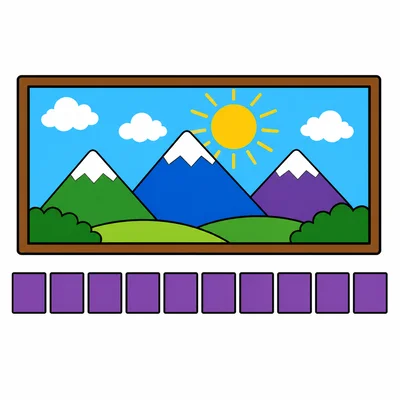 A picture lined up with 10 blocks.