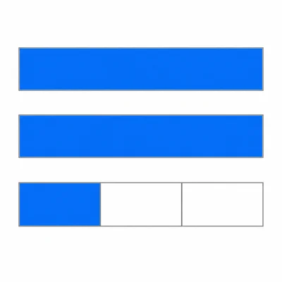 Fraction bars showing two wholes and one third shaded.
