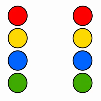 Four dots on the left and four dots on the right