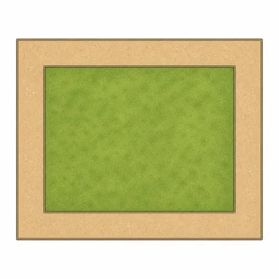Top-down diagram of a rectangular garden surrounded by an even path on all sides.