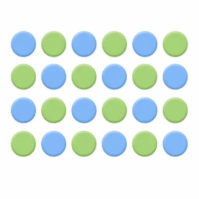 An array of 24 counters arranged in 4 rows and 6 columns.