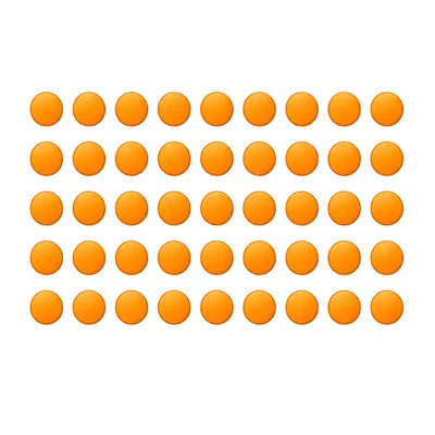 An array of 45 counters arranged in 5 rows and 9 columns.