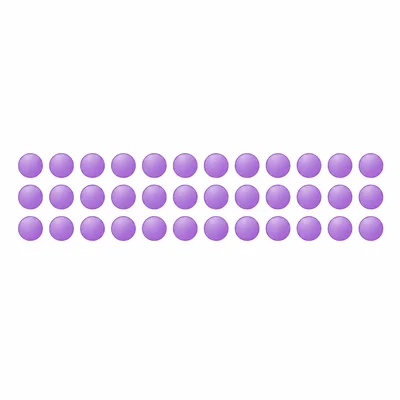 An array of 36 counters arranged in 3 rows and 12 columns.