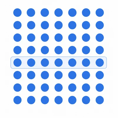 An array of 56 counters arranged in 8 rows and 7 columns.