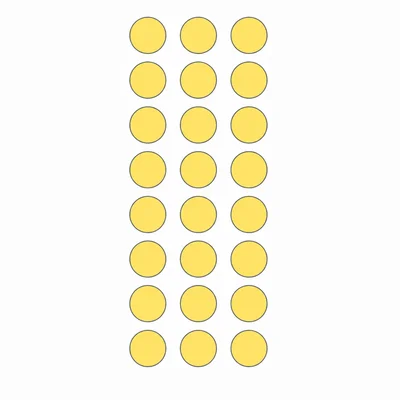 An array of 27 counters arranged in 9 rows and 3 columns.