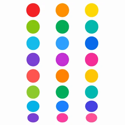 An array of dots with eight rows and three columns.
