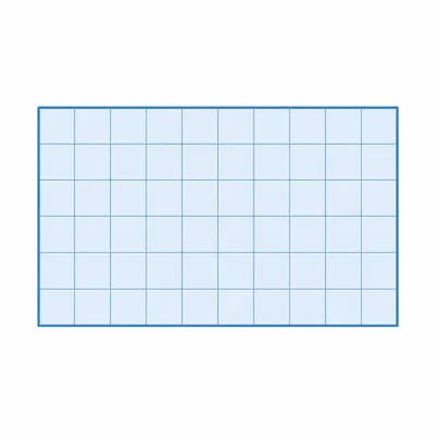 A blue rectangle with a unit grid inside, representing the area of a rectangle.