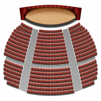 A theater seating chart with several sections of seats.