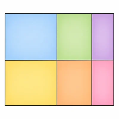 A divided rectangle showing an area model for partial products.