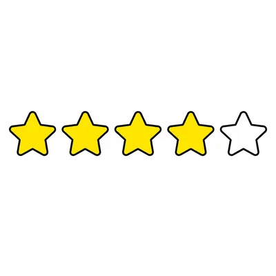 Five stars with four yellow and one white.