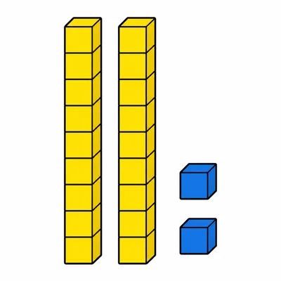Two ten-rods and two single cubes.