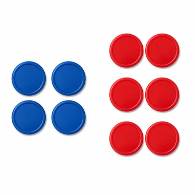 Counters model 4 plus 3 groups of 2.