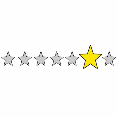 Seven stars in a row with the sixth star highlighted