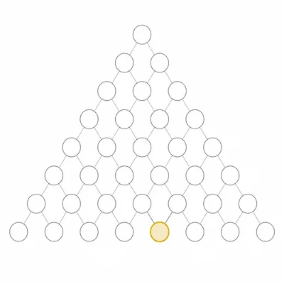 Pascal's Triangle template with the middle position of the ninth row highlighted.
