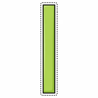 A long narrow rectangle with a dotted perimeter outline.