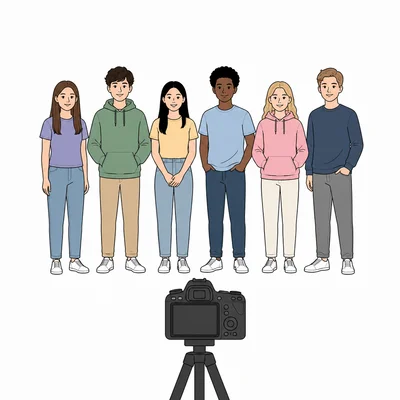 Six students standing in a line for a photo.