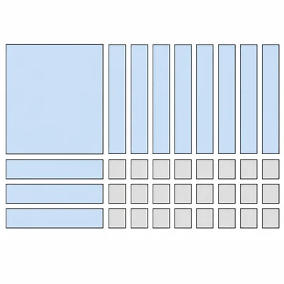 Algebra-tile area model for multiplying two positive binomials.