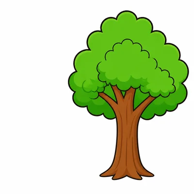 A tree with empty space on its left side.