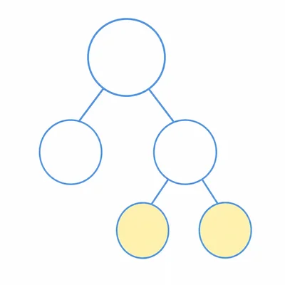 Blank factor tree diagram with one branch splitting again.