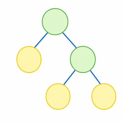 Blank factor tree with one lower circle splitting into two leaves.