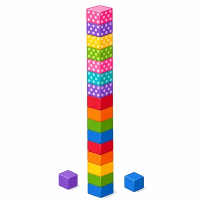 A tall tower made of colorful blocks.