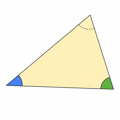 A triangle with two angles highlighted and the third angle to be found.