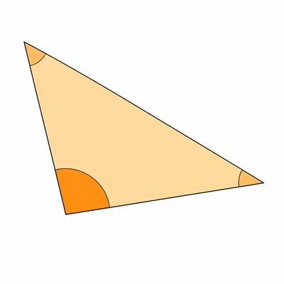 An obtuse triangle with one large angle and no right angle.