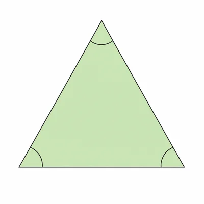 An equilateral triangle with all three angles marked equal.