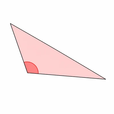 An obtuse triangle with the wide angle highlighted.