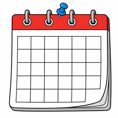 Blank wall calendar page.
