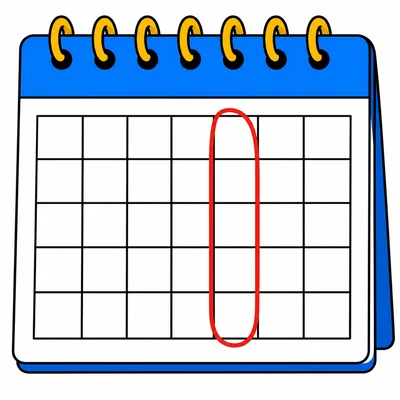 Blank calendar grid with one column of dates circled.