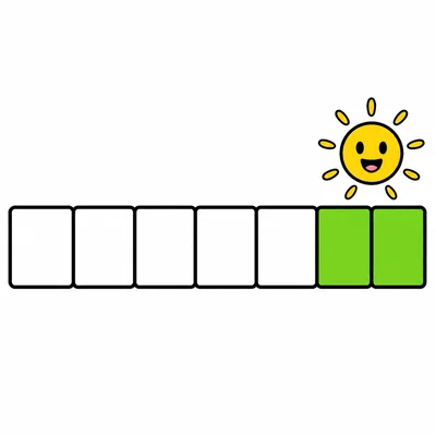 Weekly row with the last two day squares highlighted.