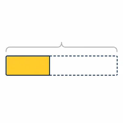 A bar model showing one known part and one missing part.