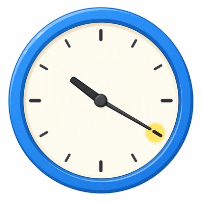 Analog clock with one hour mark highlighted.