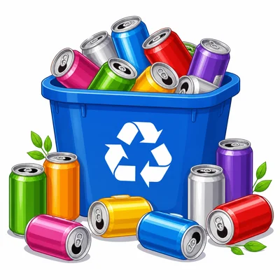 A recycling bin filled with cans.