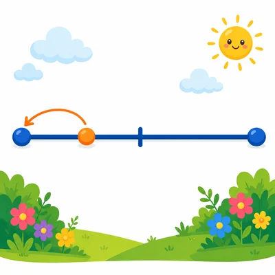 Blank number line showing a point about one quarter across rounding down.