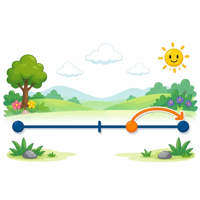 Blank number line showing a point past the midpoint rounding up.