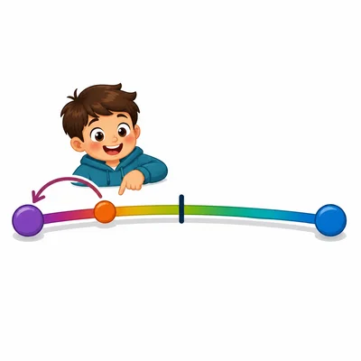 Blank number line showing a point near the left endpoint rounding down.