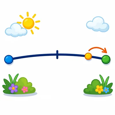 Blank number line showing a point very close to the right endpoint rounding up.