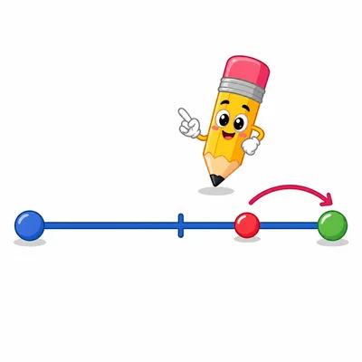 Blank number line showing a point after the midpoint rounding up to the right endpoint.