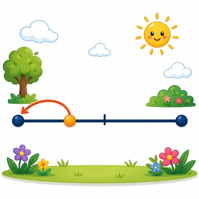 Blank number line showing a point before the midpoint rounding down.