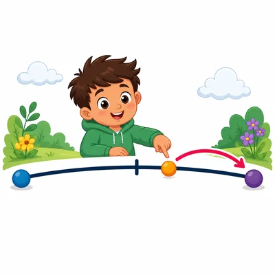 Blank number line showing a point slightly past the midpoint rounding up.