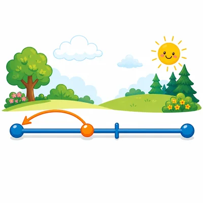 Blank number line showing a point just before the midpoint rounding down.
