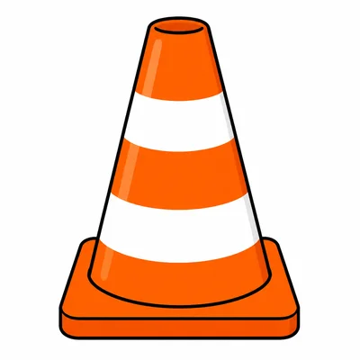 An orange traffic cone