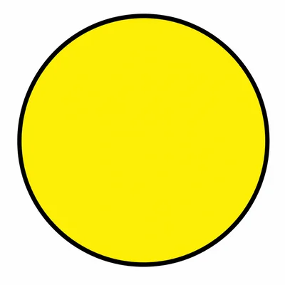 A yellow circle with no corners