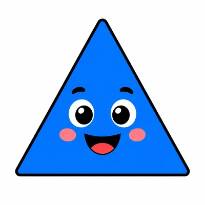 A blue triangle with corners