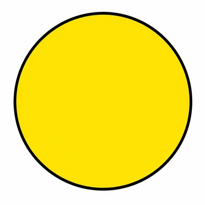 A yellow circle on a white background
