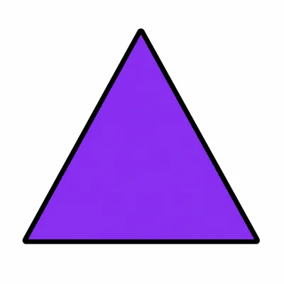 A purple triangle on a white background