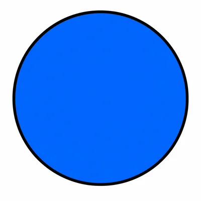 A blue circle on a white background